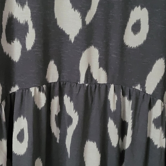 Boutique Animal Print Flare Dress Long Sleeve Pockets Above The Knee Gray - Picture 15 of 16